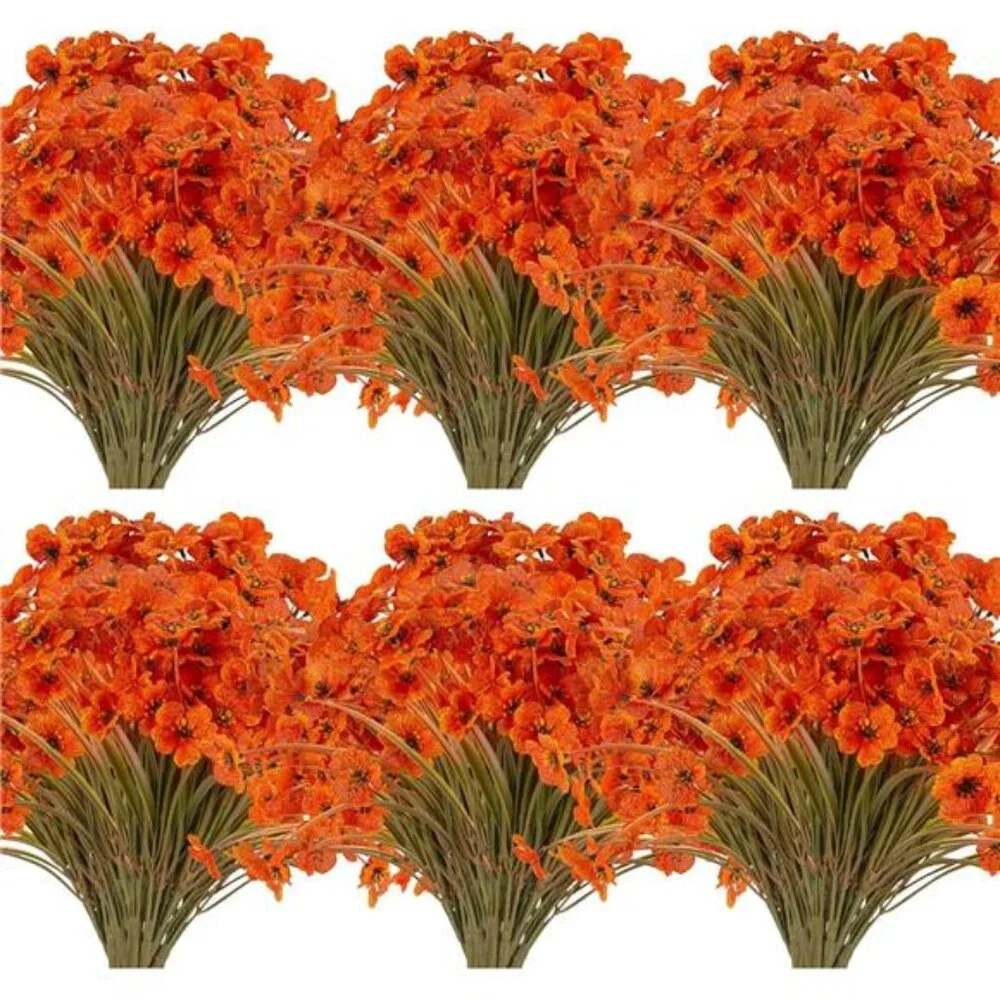 20 Bundles Artificial Fall Flowers Outdoor UV Resistant Fake Flowers No Fade